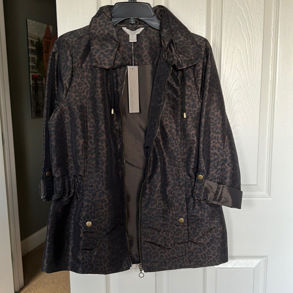 NWT Laura Ashley cheetah print jacket. The animal print is on the smaller side.